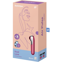 Satisfyer dual love product packaging red toy.