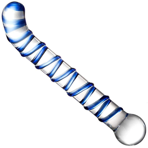 Swirly G-Spot Glass Dildo - Dildos
