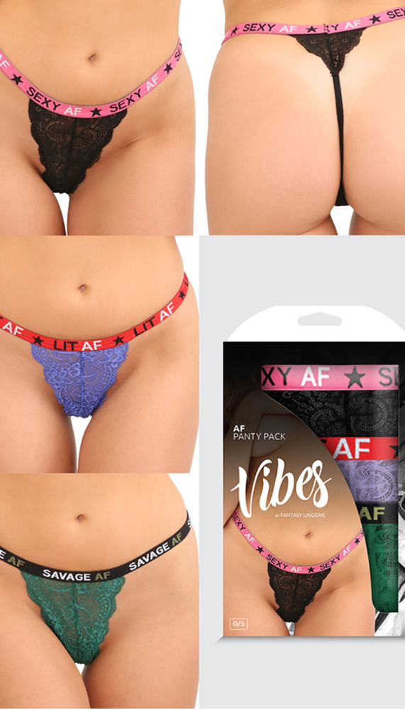 AF Thong Panty Pack - Set of 3! - Lingerie