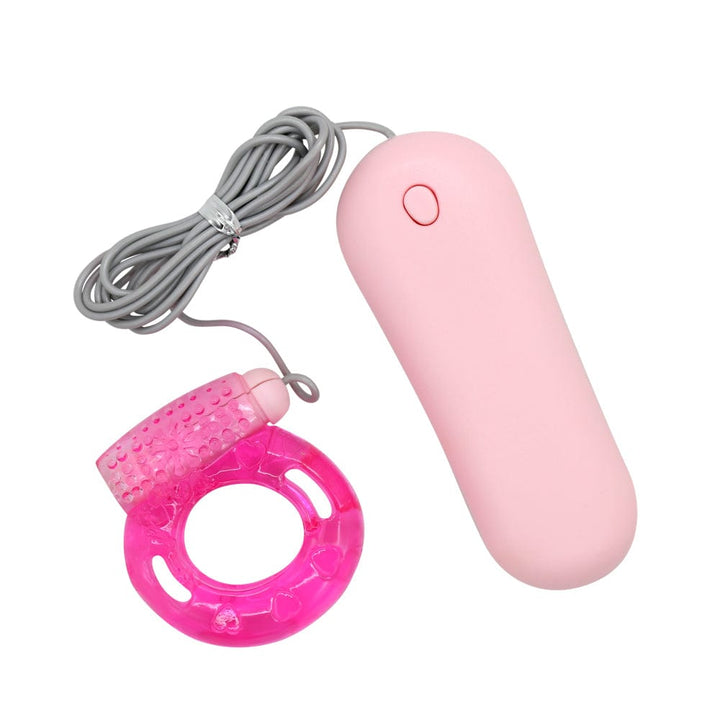 Vibrating jelly cock ring with remote.