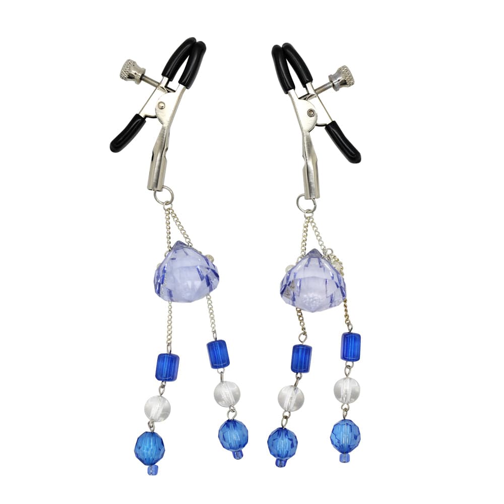 Jeweled nipple clamps.