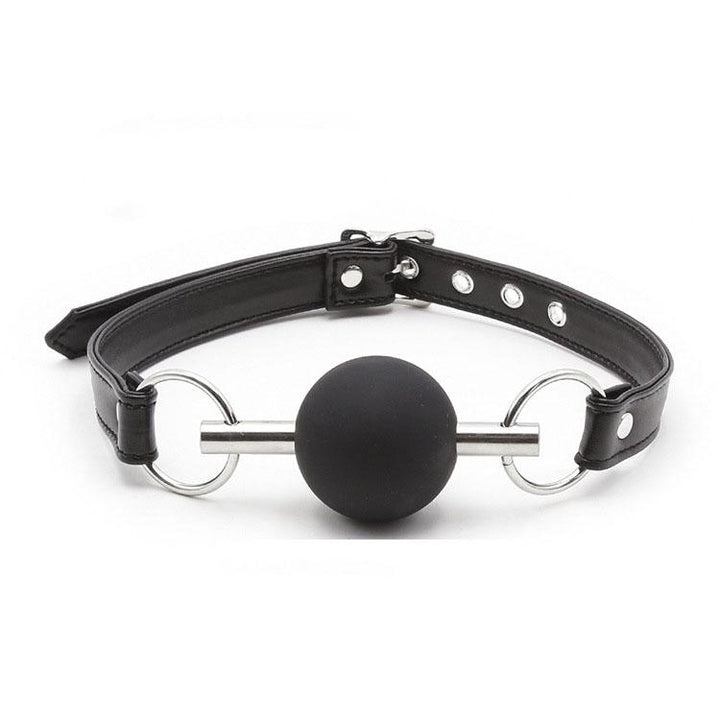 Silicone Ball Gag With Leather Straps - Bondage