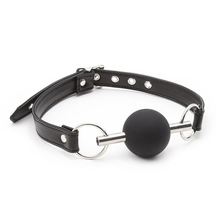 Silicone Ball Gag With Leather Straps - Bondage