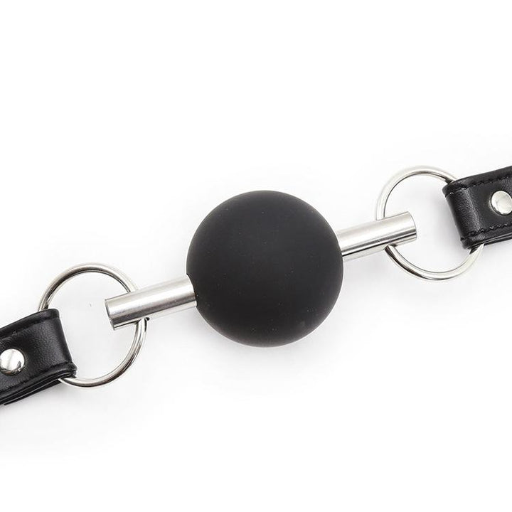 Silicone Ball Gag With Leather Straps - Bondage