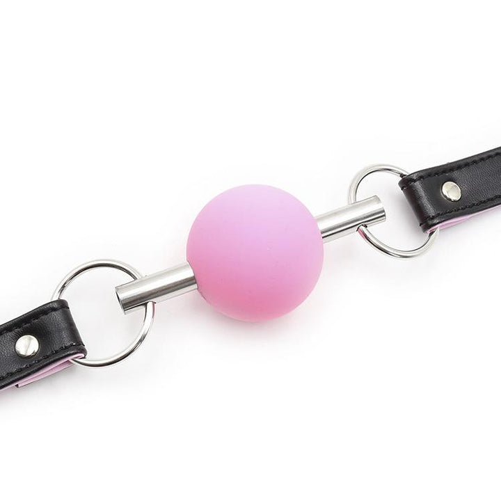 Silicone Ball Gag With Leather Straps - Bondage