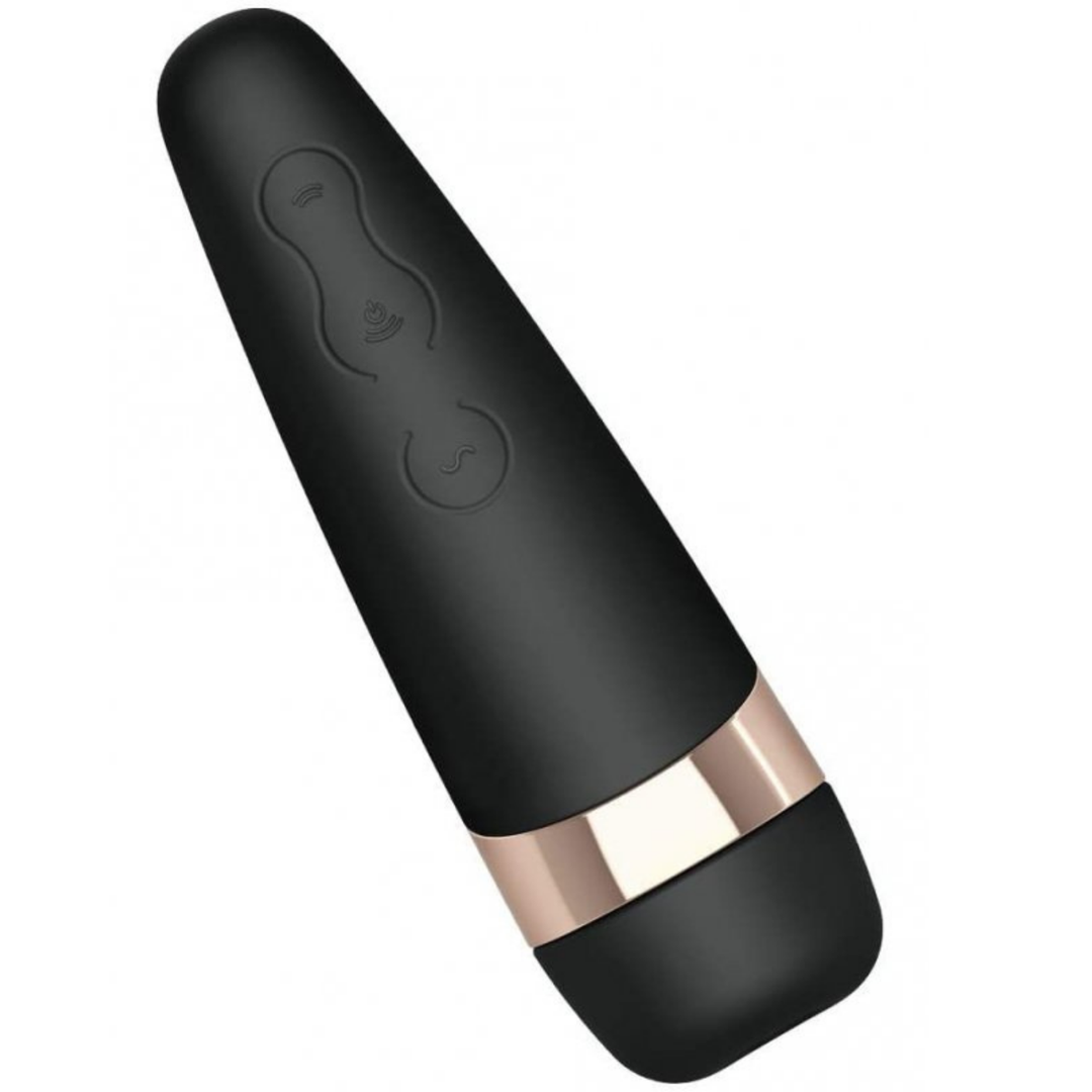 Another image of the satisfyer air pulse stimulator. This powerful vibe mimics the feelings of oral sex for intense pleasure and climaxes.