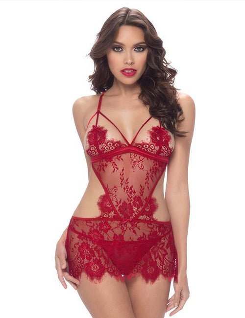 Red Lace Lingerie Set - M/L - Lingerie