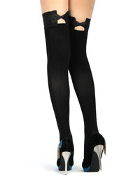 Black Bow Stockings - One Size Fits Most - Lingerie