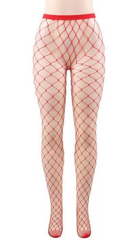 Red fishnet pantyhose: one size fits most.  - Lingerie