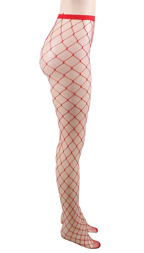 Red fishnet pantyhose: one size fits most.  - Lingerie