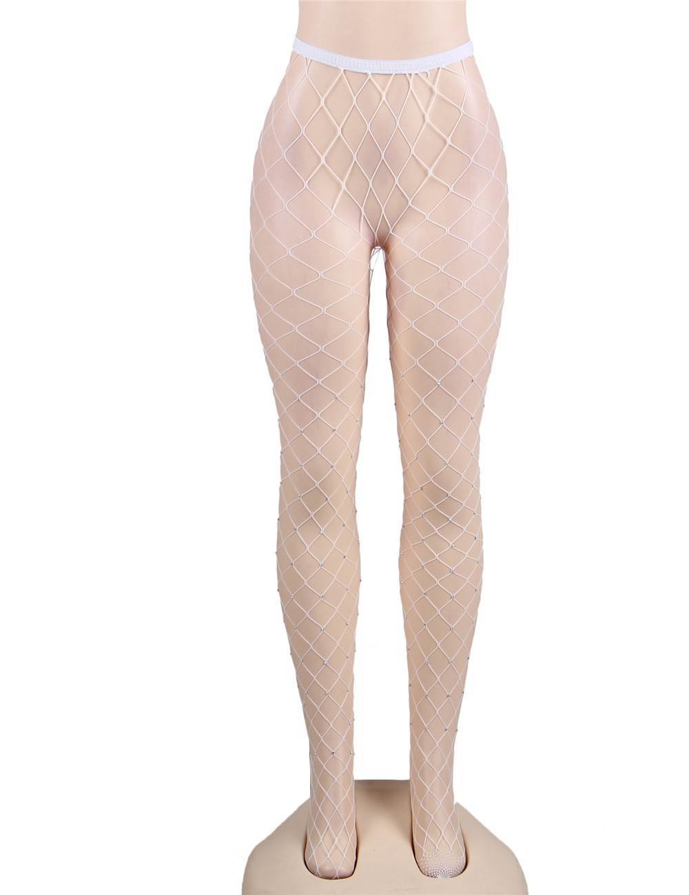 Rhinestone Net Pantyhose - One Size Fits Most - Lingerie