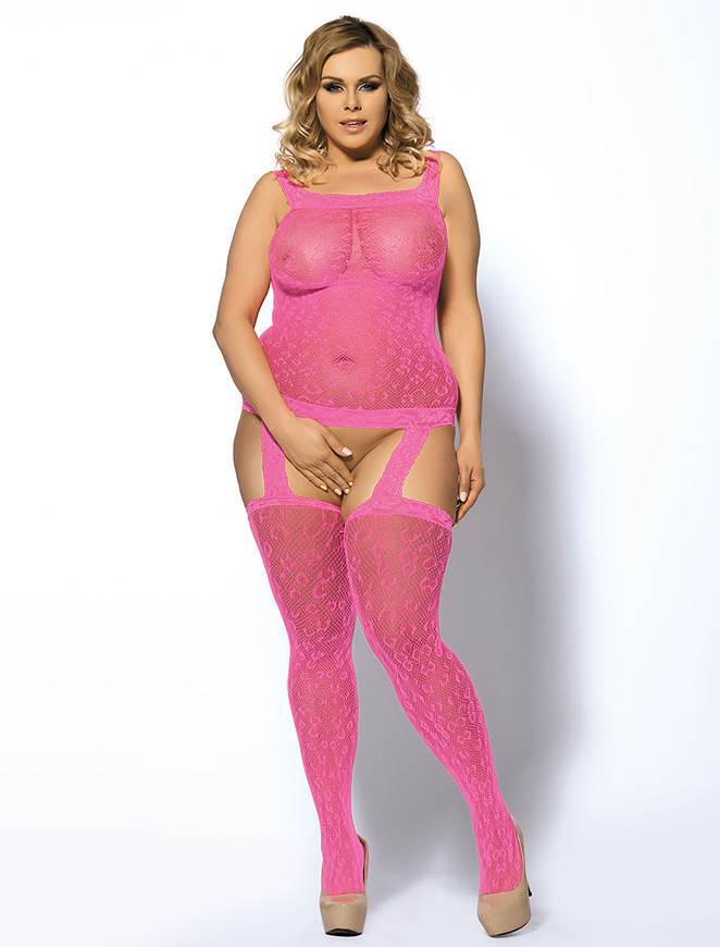 Leopard Suspender Bodystocking - One Size and Queen Available - Lingerie