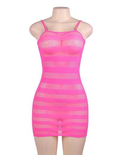 Striped Net Dress - One Size and Queen Available - Lingerie