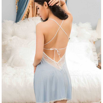 Blue Lace Babydoll - One Size Fits Most - Lingerie