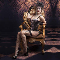 Pink Lace & Mesh Corset - One Size Fits Most  - Lingerie