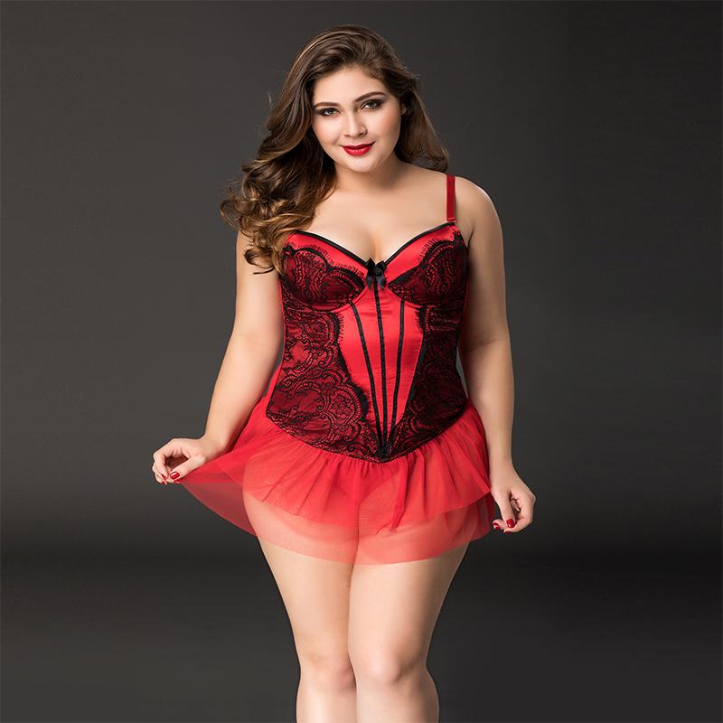 Red Skirted Corset - L-XL - Lingerie