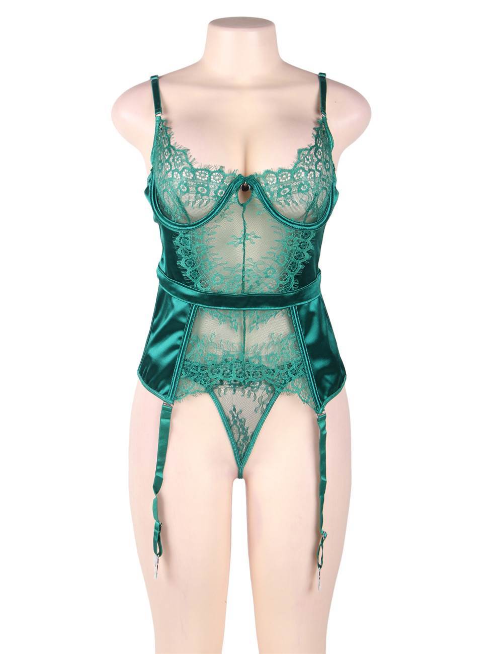 Emerald Lace Corset - Two Sizes Available - Lingerie