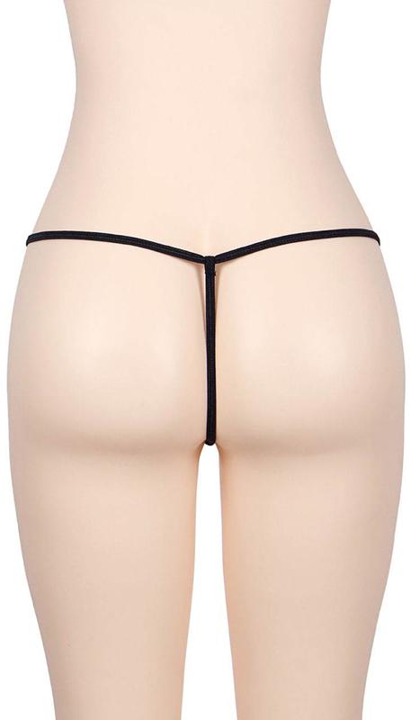 Black lace g-string available in three sizes.  - Lingerie