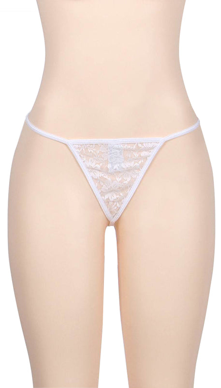 White lace g-string available in three sizes.  - Lingerie