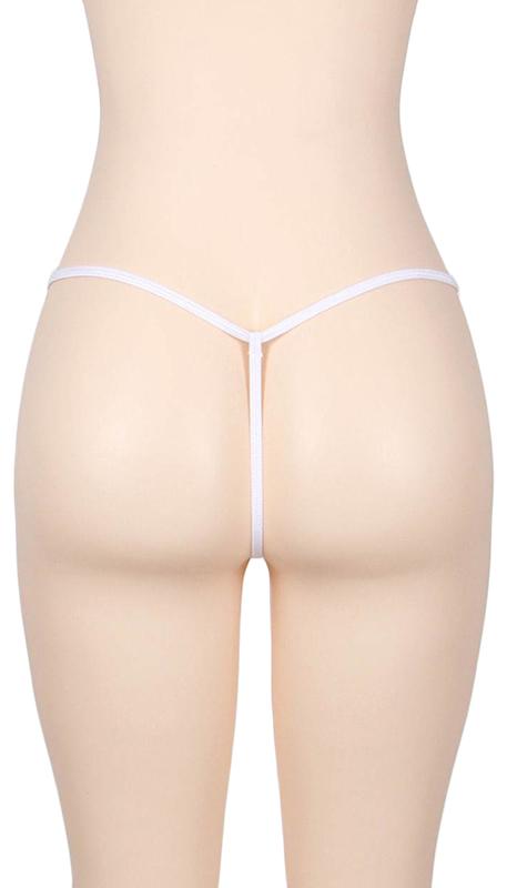 White lace g-string available in three sizes.  - Lingerie
