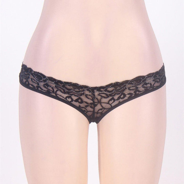 Crotchless Lace Cage Back Panty - Three Sizes Available - Lingerie