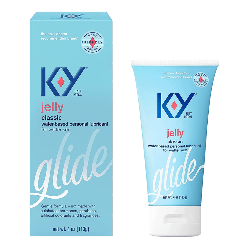 KY Jelly Lubricant Bottle Shown With Packaging