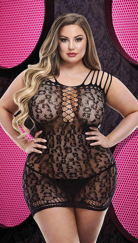 Ultra-Strappy Lace Mini Dress - Lingerie