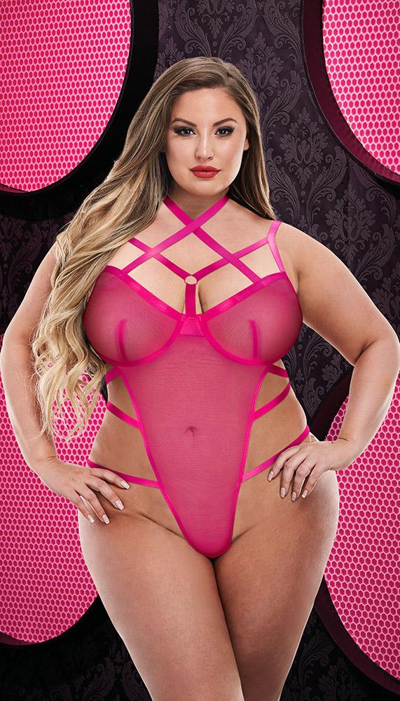 Sexy Sheer Strappy Teddy - Lingerie