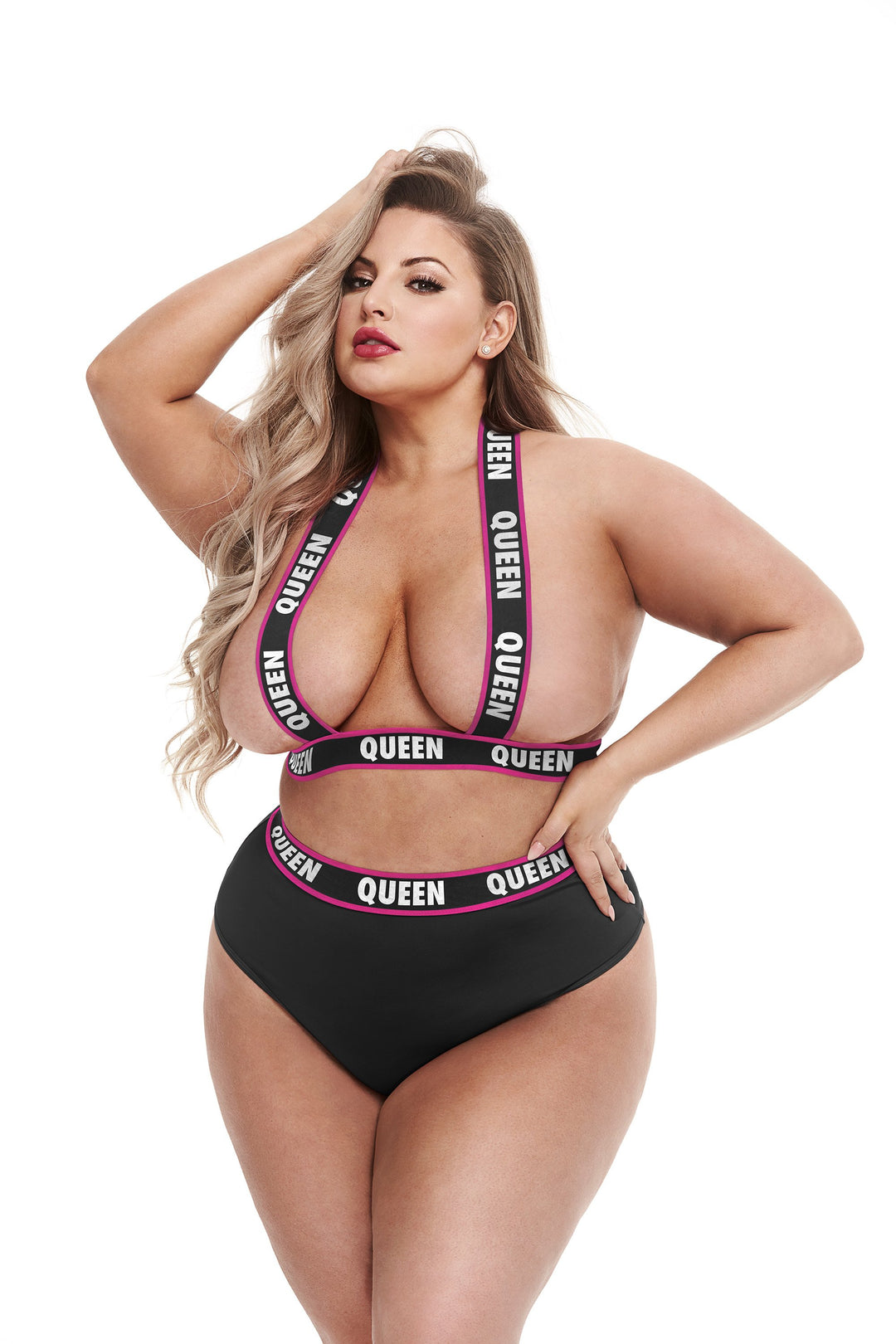 QUEEN Elastic High Waisted Queen Size Lingerie Set TooTimid.com QUEEN Elastic High Waisted Queen Size Lingerie Set TooTimid.com