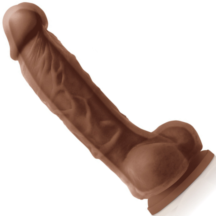 Image of the dual-density dildo. Chocolate.