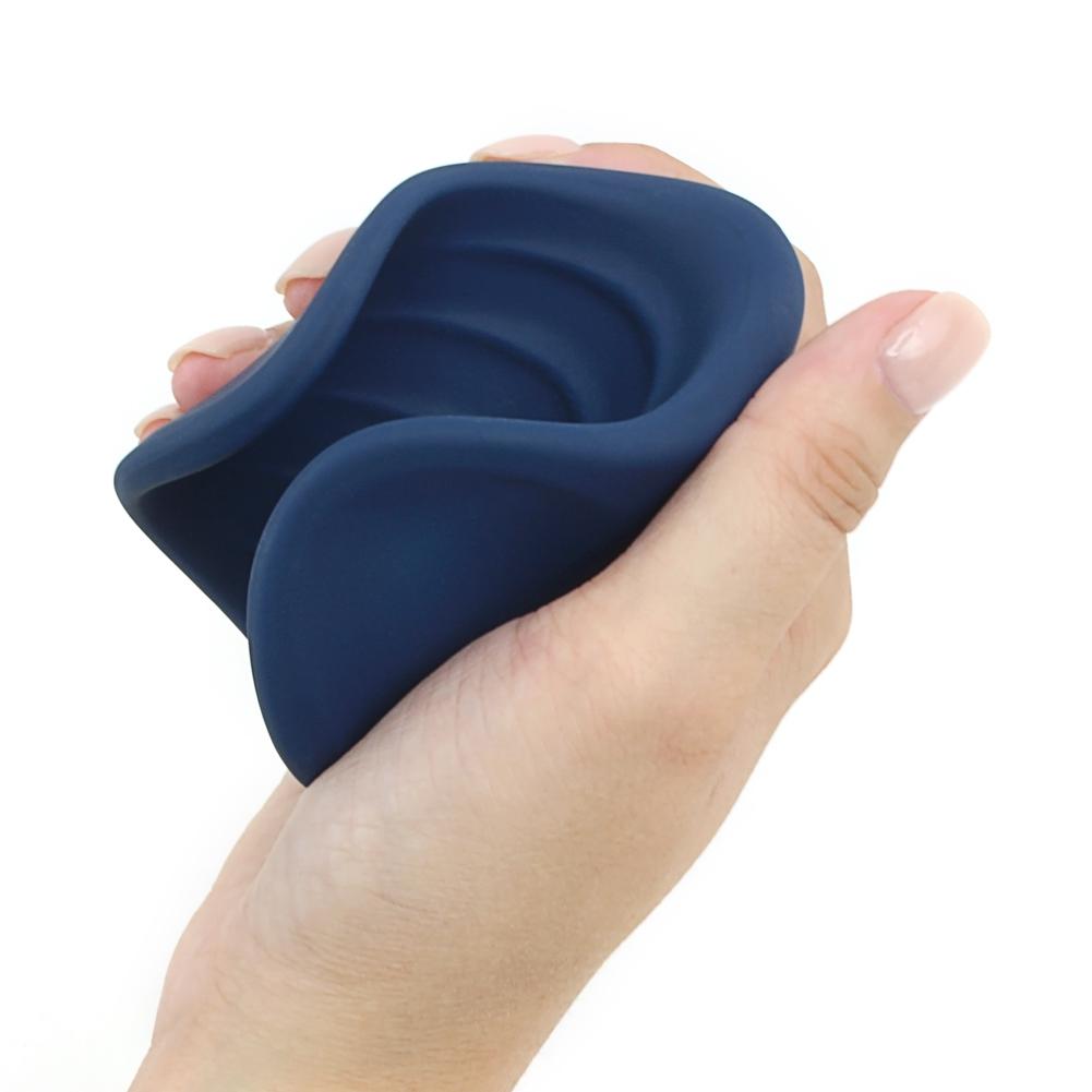Rechargeable Textured Pocket Stroker - Blue - 