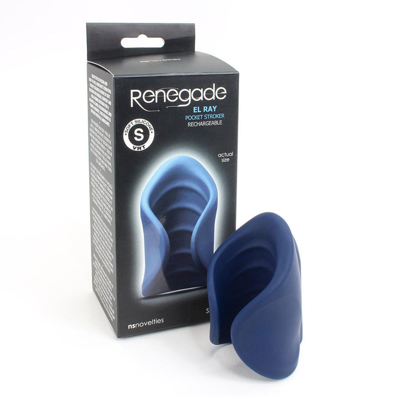 Rechargeable Textured Pocket Stroker - Blue - 