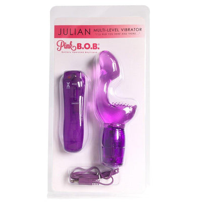 Julian's G-Spot Vibe shown in plastic packaging