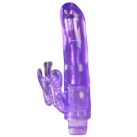 Purple Dildo With Butterfly Clit Tickler