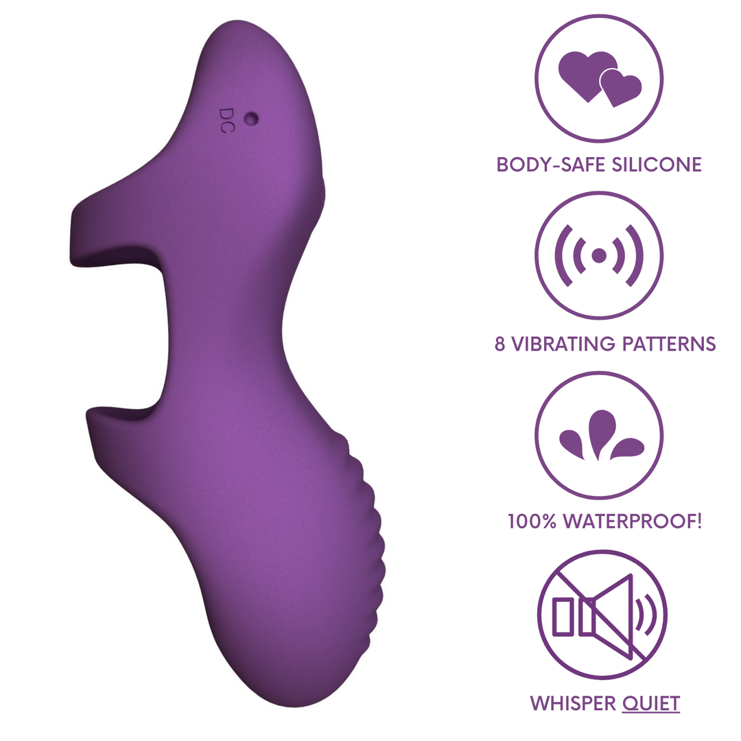 Finger Flair Rechargeable Finger Vibe | Body-Safe Silicone, 8 Vibrating Patterns, 100% Waterproof, Whisper Quiet