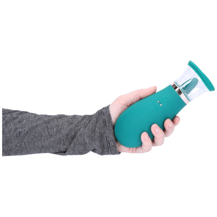 Silicone clit pump in hand