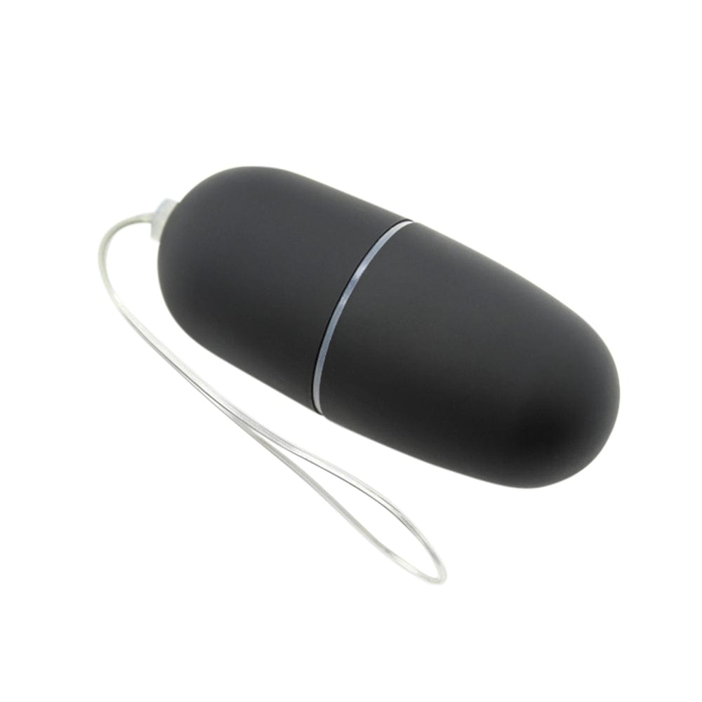 Image of oversized black vibrating egg massager for clitoral and internal stimulation