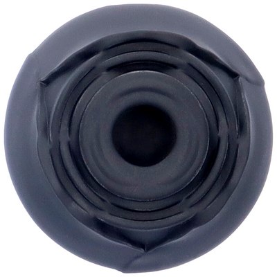 Bird's eye view of top of black rose air pulse stimulator opening.