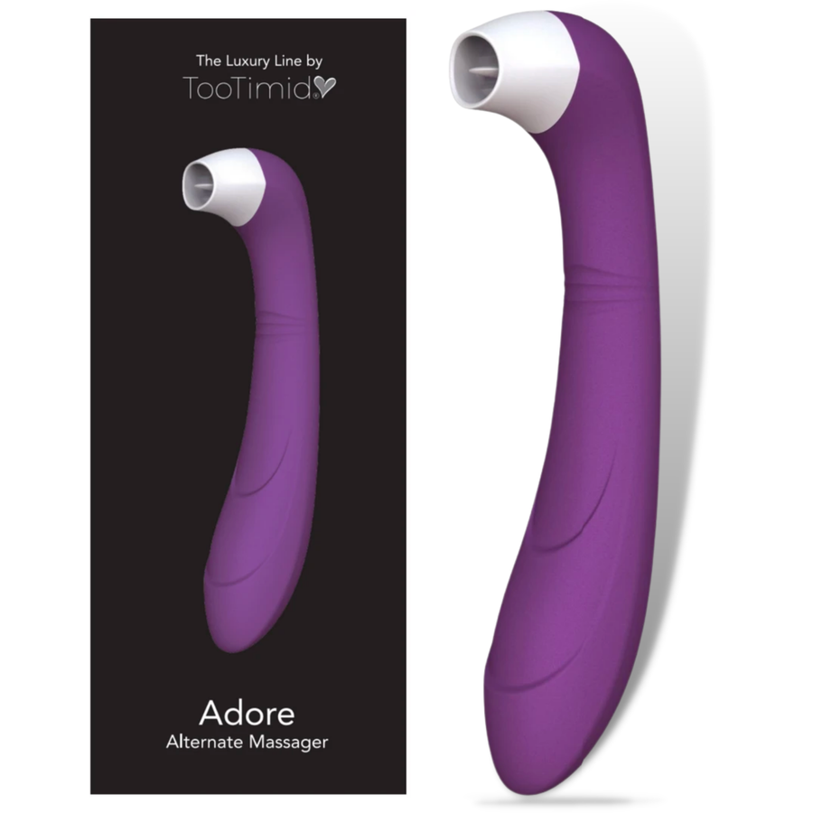 Product packaging photo of the adore alternate massager
