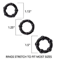 Set of 3 Beaded Cock Rings - 