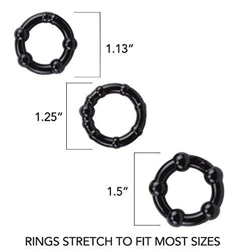 Set of 3 Beaded Cock Rings - 