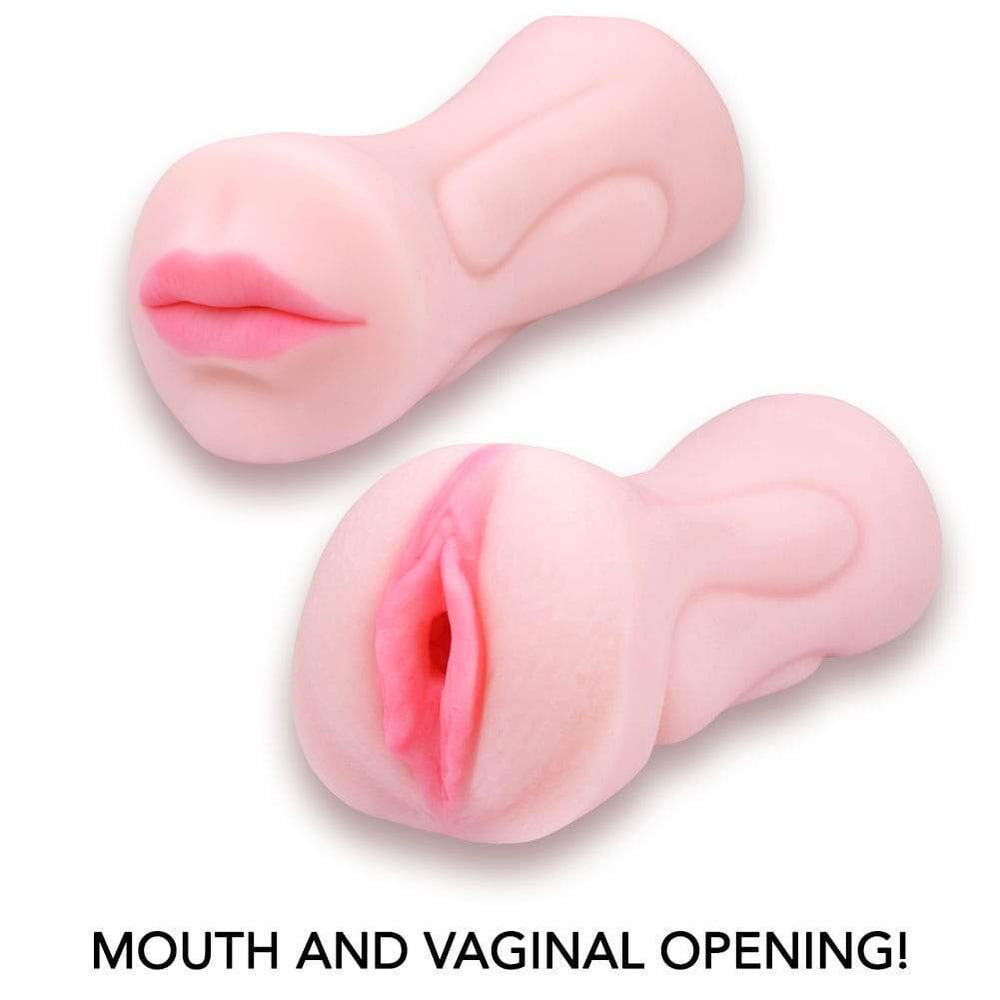 Male masturbator with vaginal and mouth opening