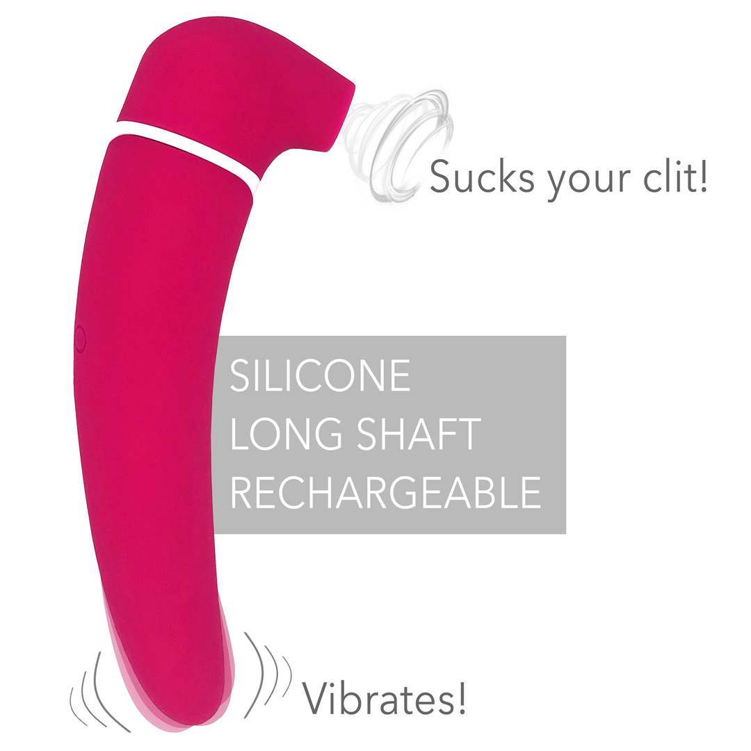 Dual-Ended Premium Clit Sucker & G-Spot Vibrator - Vibrators