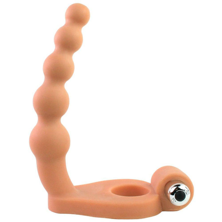 Vibrating Cock Ring - Features Beaded Probe for Dual Stimulation! - Male Sex Toys