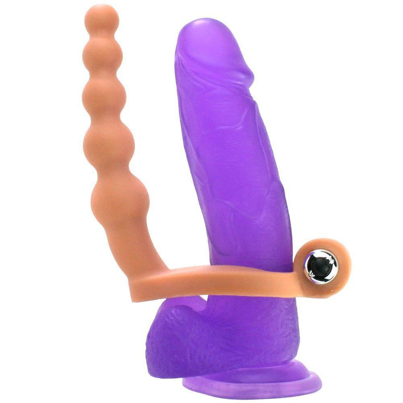 Vibrating Cock Ring - Features Beaded Probe for Dual Stimulation! - Male Sex Toys