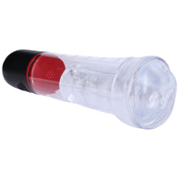 Penis pump and stroker turned slightly to the side.