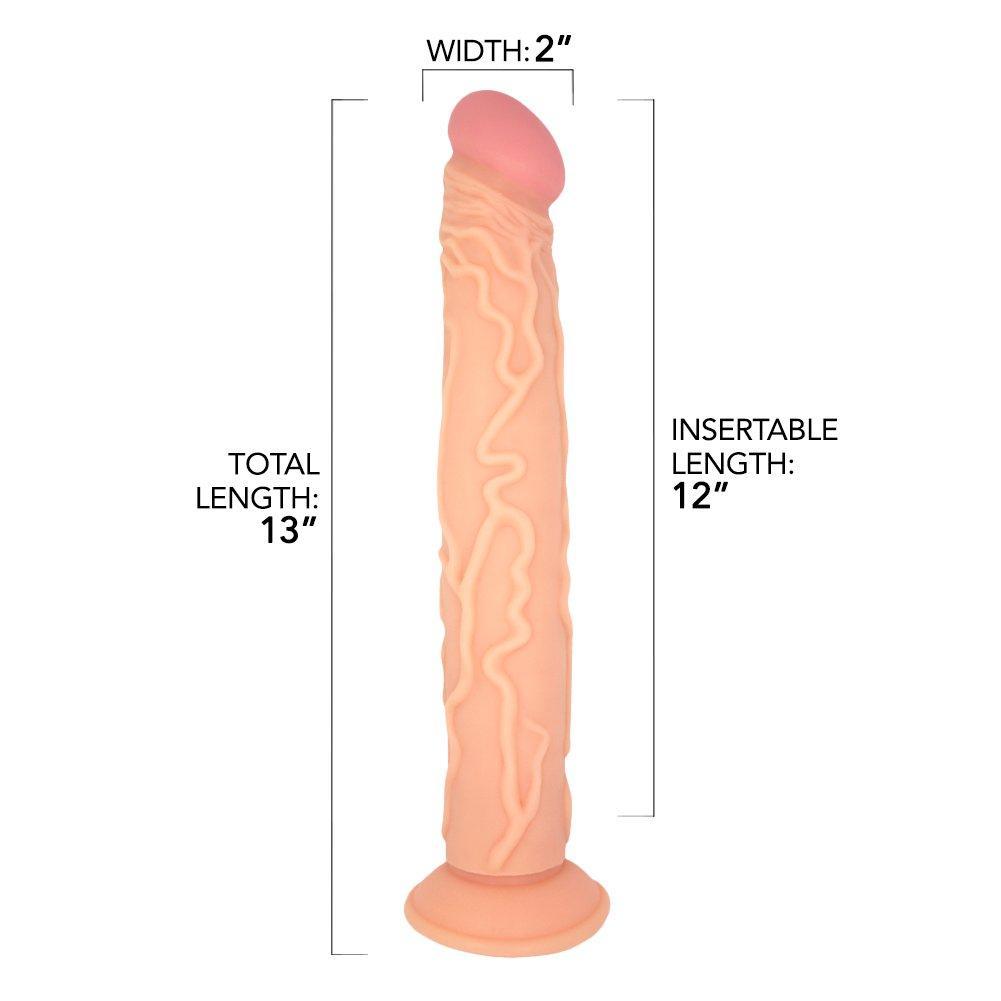 13 Inch Ultra Veined Suction Cup Dildo - Dildos