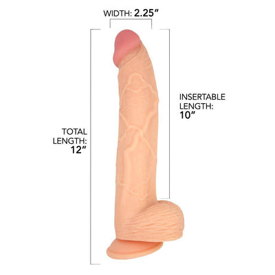 12 Inch Realistic Suction Cup Dildo - Dildos