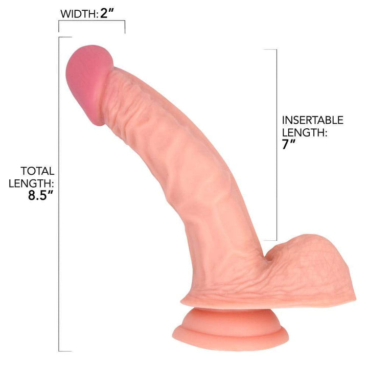 Pink B.O.B. 8 Inch Curved Vibrating Dildo - Dildos