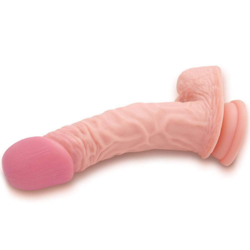 Pink B.O.B. 8 Inch Curved Vibrating Dildo - Dildos